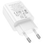 Мережевий зарядний пристрій HOCO N61 PD20W + QC3.0 (1 USB / 1 Type-C) + кабель Type-C – Type-C, White