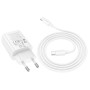 Мережевий зарядний пристрій HOCO N61 PD20W + QC3.0 (1 USB / 1 Type-C) + кабель Type-C – Type-C, White