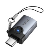 Перехідник Hoco UA46C Type-C male to USB female USB3.0, Gray