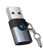 Перехідник Hoco UA46B USB Male to Type-C female USB3.0, Gray