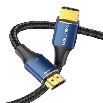 Кабель Vention ALGLF Cotton Braided HDMI Type-A Male to Male HD V2.1 Cable 8k 1m, Black