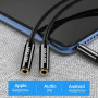 Кабель Vention BBSBY 3.5mm Male to 2*3.5mm Female Stereo Splitter Cable 0.3m, Black