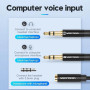 Кабель Vention BBTBY 2*3.5mm Male to 4 Pole 3.5mm Female Audio Cable 0.3m, Black