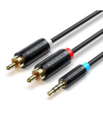 Кабель Vention BCLBG 3.5mm Male to 2-Male RCA Adapter Cable 1.5m, Black