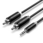 Кабель Vention BCLBF 3.5mm Male to 2-Male RCA Adapter Cable 1m, Black