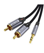 Кабель Vention BCNBL 3.5mm Male to 2-Male RCA Adapter Cable 10m, Grey