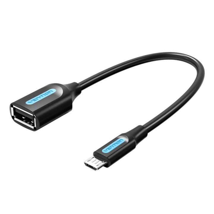 Кабель Vention CCUBB USB 2.0 Micro-USB Male to USB Female OTG Cable 0.15m, Black