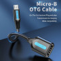 Кабель Vention CCUBB USB 2.0 Micro-USB Male to USB Female OTG Cable 0.15m, Black