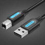 Кабель Vention COQBG для принтера USB 2.0 Type-A Male to Type-B Male 1.5m, Black