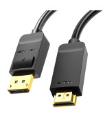 Кабель Vention HAGBF 4k Displayport to HDMI Cable 1m, Black
