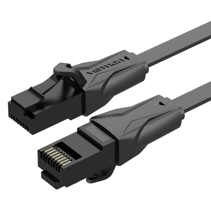 Кабель Vention IBABN Flat Cat.6 UTP Patch Cable 15m, Black