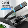 Кабель Vention IBJBK Flat Cat.6 UTP Patch Cable 8m, Black