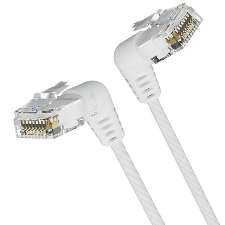 Кабель Vention IBOWF Cat6A UTP Rotate Right Angle Ethernet Patch Cable 1m, White