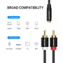 Кабель Vention VAB-R01-B100 3.5mm Female to 2RCA Male Audio Cable 1m, Black