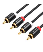 Кабель Vention VAB-R06-B150 2RCA Male to 2RCA Male Audio Cable 1.5m, Black