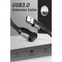 Кабель подовжувач Vention VAS-A13-B300 Flat USB3.0 Extension Cable 3m, Black