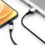 Data кабель с индикатором зарядки XO NB176 USB to Lightning 2.4A 1.2m, Black