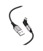 Data кабель з індикатором зарядки XO NB176 USB to MicroUSB 2.4A 1.2m, Black