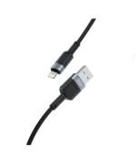 Data кабель с функцией быстрой зарядки XO NB198 USB to Lightning 2.4A 1m, Black