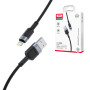 Data кабель з функцією швидкої зарядки XO NB198 USB to Lightning 2.4A 1m, Black