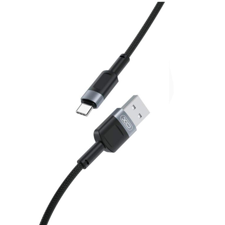 Data кабель з функцією швидкої зарядки XO NB198 USB to Type-C 2.4A 1m, Black