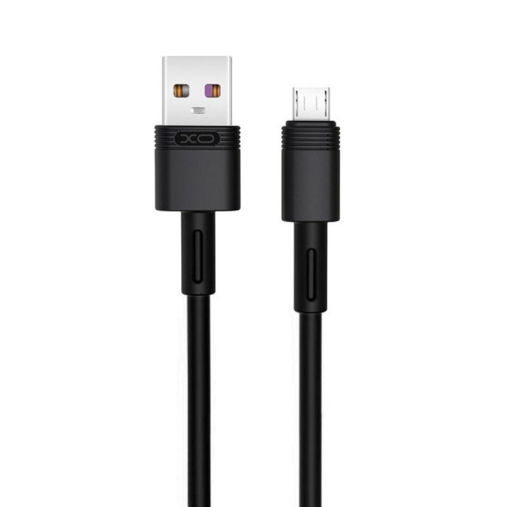Data кабель с функцией супер быстрой зарядки XO NB-Q166 USB to MicroUSB 5A 1m, Black