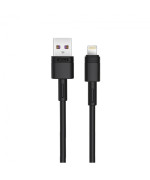 Data кабель з функцією супер швидкої зарядки XO NB-Q166 USB to Lightning 5A 1m, Black