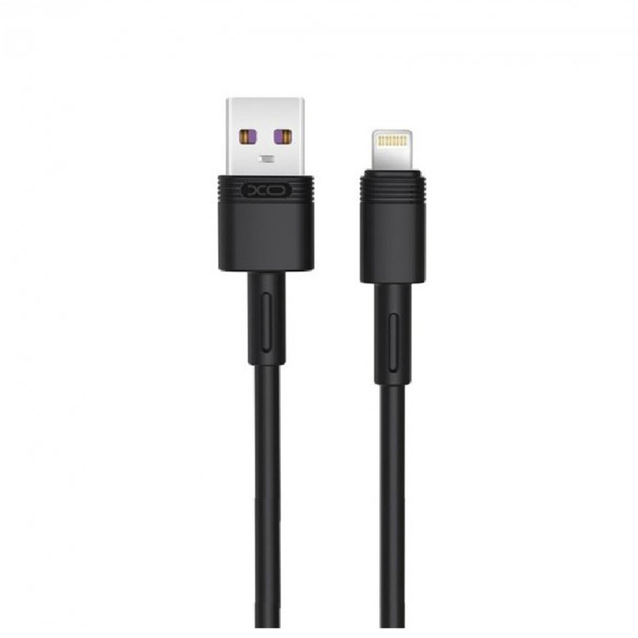 Data кабель з функцією супер швидкої зарядки XO NB-Q166 USB to Lightning 5A 1m, Black