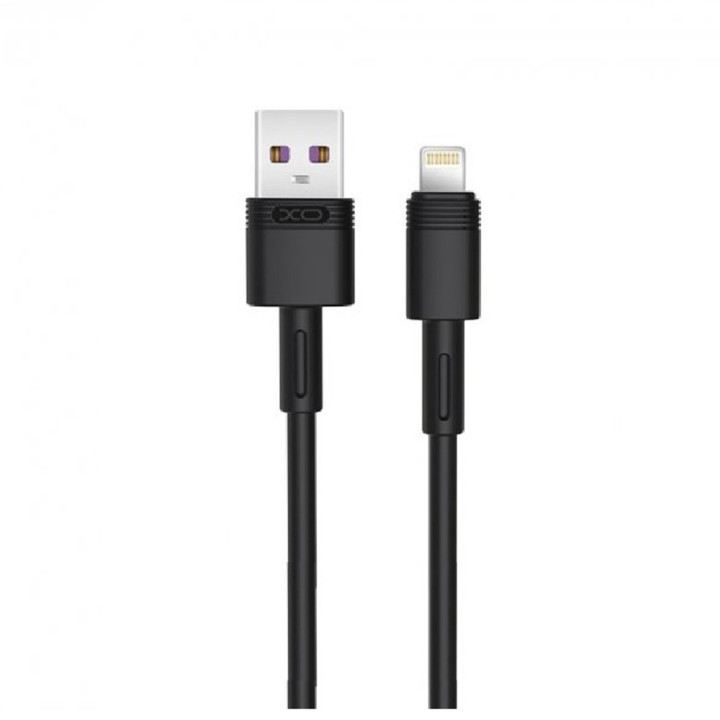 Data кабель с функцией супер быстрой зарядки XO NB-Q166 USB to Lightning 5A 1m, Black