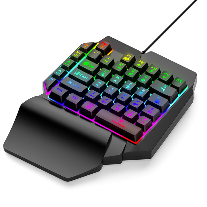 Дротова ігрова клавіатура K12X з RGB - підсвічуванням 39 клавіш, Black
