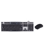 Проводная игровая клавиатура и мышка Fantech Major KX-302s с подсветкой 8000 DPI, Black