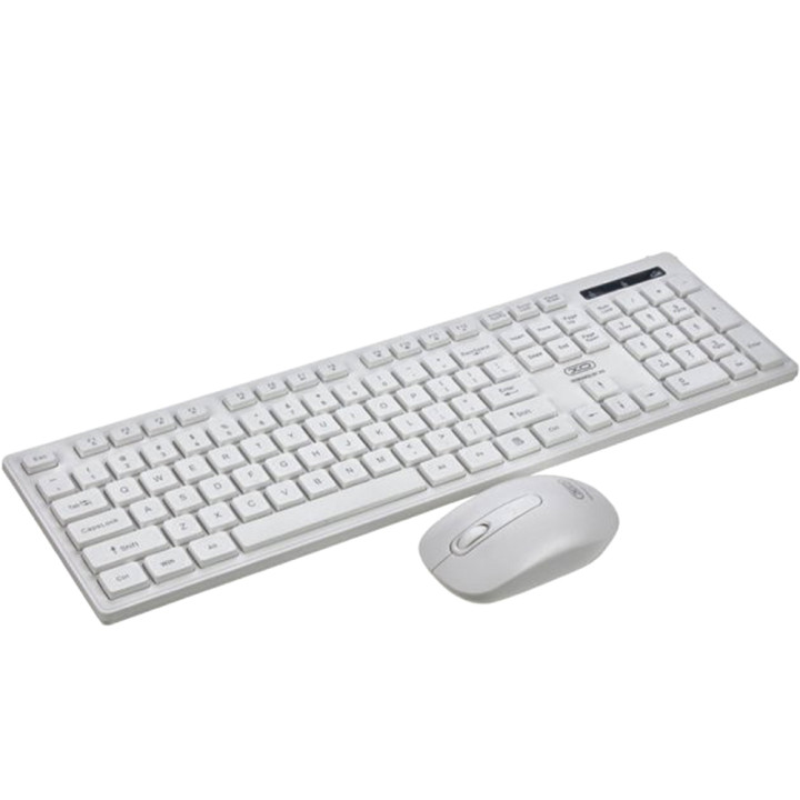 Безпровідна Bluetooth клавіатура з мишкою XO KB02 (наклейки на клавіатуру з українською розкладкою в подарунок), White