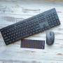 Беспроводная Bluetooth клавиатура с мышкой XO KB02 (наклейки на клавиатуру с украинской раскладкой в подарок), Black