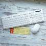 Беспроводная Bluetooth клавиатура с мышкой XO KB02 (наклейки на клавиатуру с украинской раскладкой в подарок), White