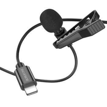 Мікрофон петличка Borofone BFK11 Lightning, 2m, Black