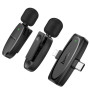 Микрофон Петличный 2шт Беспроводной Hoco L15 Lightning, Black