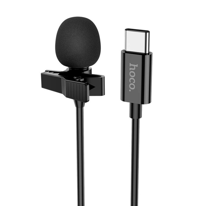 Микрофон петличка Hoco L14 Type-C, 2m, Black