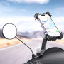 Тримач для телефонів XO C118 з кріпленням на дзеркало заднього виду мотоцикла та обертанням на 360, Black