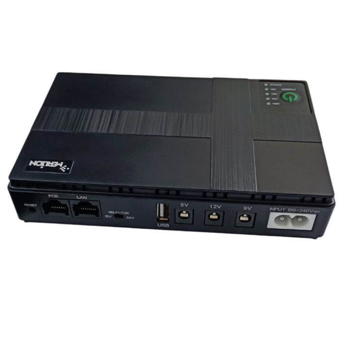 Міні ДБЖ (UPS) для роутера USB / DC (5V / 9V / 12V), 10400 mAh, Black