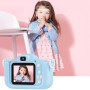 Детский фотоаппарат XO XJ01 200 mAh с силиконовым чехлом и ремешком, Blue