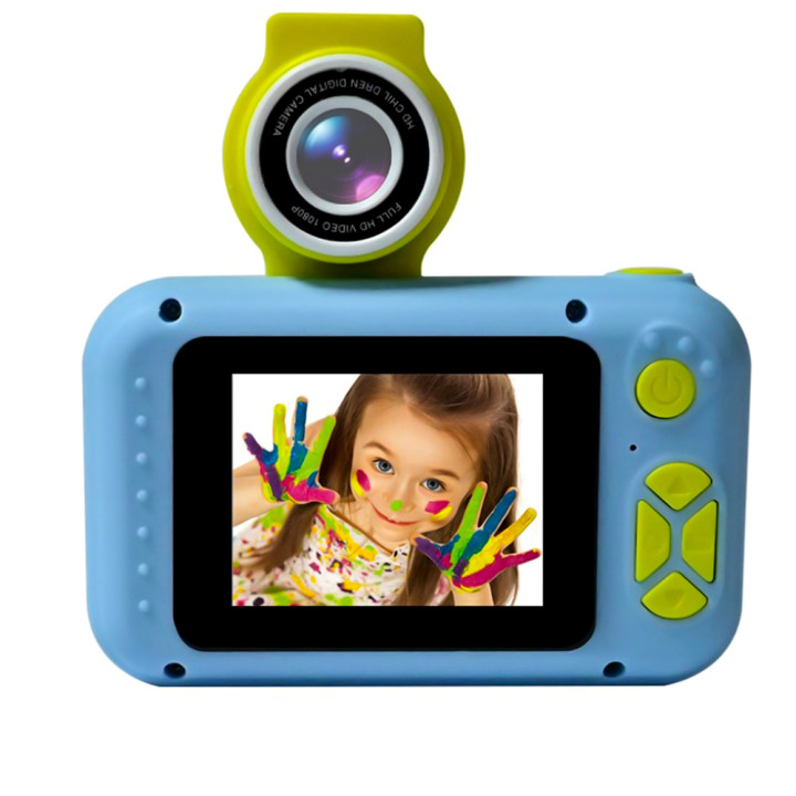 Дитячий фотоапарат XO XJ02 400 mAh з мікрофоном та висувним об'єктивом, Blue