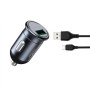 Автомобильное зарядное устройство для XO CC46 QC3.0 18W USB 3A cabel Micro-USB, Gray