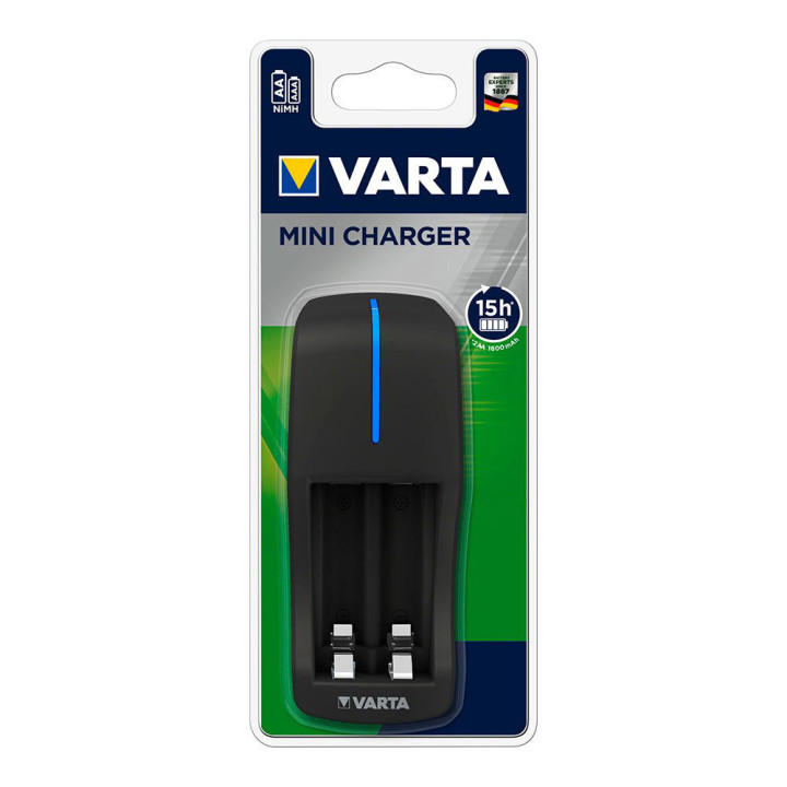 Мережевий зарядний пристрій Varta Mini Charger для акумуляторних батарейок типу AA, AAA NiMh, Black