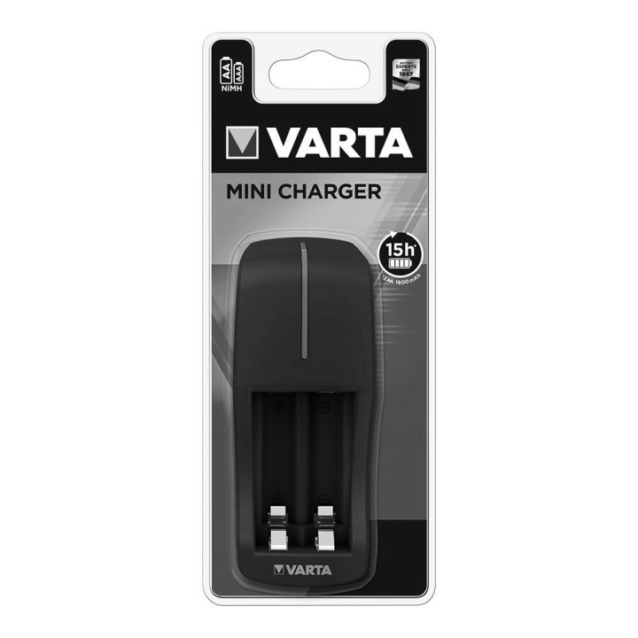 Сетевое зарядное устройство Varta Mini Charger для аккумуляторных батареек типа AA, AAA NiMh, Black