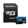 Карта памяти ADATA Premier microSDXC V10 UHS-I 256GB 100Mb/s A1 Class10 с адаптером
