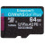 Карта памяти microSDXC Kingston Canvas Go Plus A2 V30 64Gb UHS-1 U3, R-170Mb/s