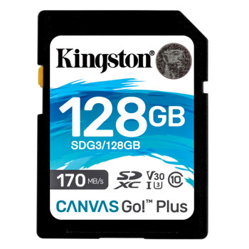 Карта памяти SDXC Kingston 128Gb Canvas Go Plus (UHS-1 U3) V30 (170Mb/S), Class 10