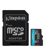 Карта памяти microSDXC Kingston Canvas Go Plus A2 V30 64Gb (UHS-1 U3) (R-200Mb/s) + Adapter SD
