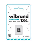 Карта памяти  Wibrand microSDXC UHS-1 U3 (adapter SD) 128Gb class 10, Black