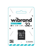 Карта пам'яті Wibrand MicroSDHC 32gb 10 Class & Adapter, Black